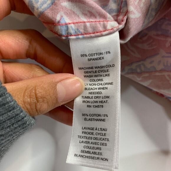 Vineyard Vines Shirt Mens M Melon Classic Fit Tucker Button Down Stretch Cotton - Picture 6 of 10